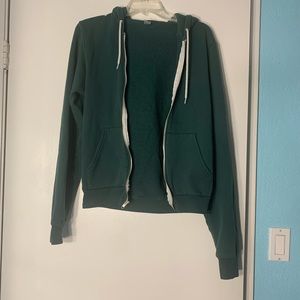 dark green zip up hoodie